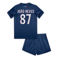 Fotbalové Dres Paris Saint-Germain Joao Neves #87 Dětské Domácí 2024-25 Krátký Rukáv (+ trenýrky)